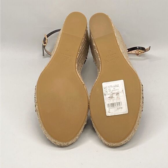 Valentino Garavani Double Rockstud Grainy Calfskin Wedges 105MM size 40 - Picture 13 of 14